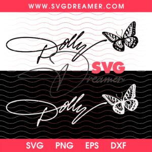 Dolly Butterfly Signature SVG PNG