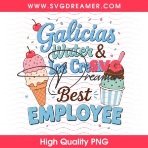 Galicias Ice Cream PNG, Best Employee Ice Cream PNG, Cute Dessert Employee PNG