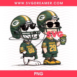 Green Bay Packers Snoopy And Charlie Brown PNG, NFL Packers Team Peanuts Cartoon PNG
