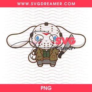 Horror Cinnamoroll Jason Voorhees PNG, Sanrio Halloween Horror 2026 PNG, Horror Killers Halloween Shirt Design PNG