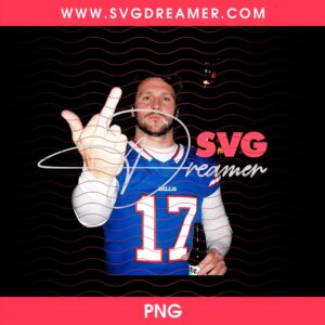 Josh Allen Buffalo Bills Football Middle Finger PNG