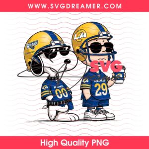 Los Angeles Rams Football Snoopy Charlie Brown PNG, Peanuts Cartoon NFL Foorball Rams PNG