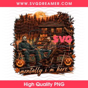 Horror Characters Halloween 2026 PNG Bundle, Horror Killers Bundle PNG 37 Mentally I'm Here Horror PNG, Halloween Cabin In The Woods Clipart PNG, Horror Movie Characters Relaxing Sublimation PNG