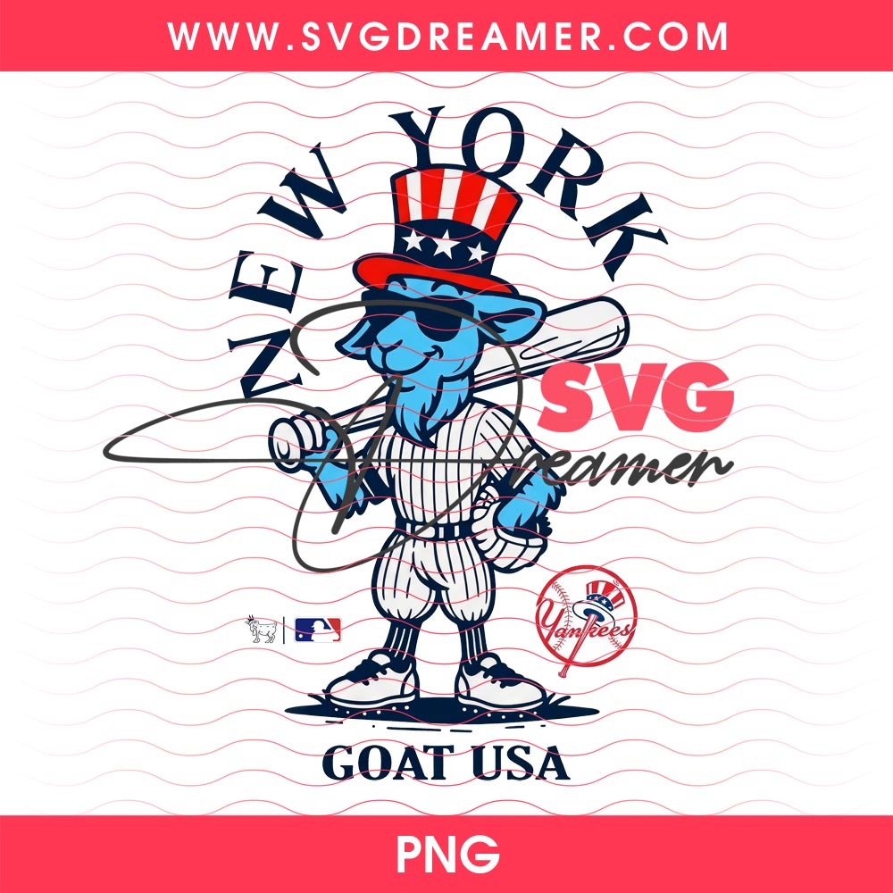 New York Goat Yankees Mascot Baseball PNG, NY Yankees MLB Game Day PNG Design 4 New York Goat Yankees Mascot Baseball PNG, NY Yankees MLB Game Day PNG Design