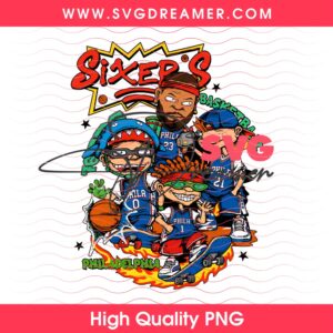 Philadelphia 76ers Cartoon Characters PNG, Sixers Basketball Player Cartoon PNG