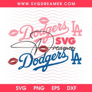 Pink LA Dodgers Logo SVG PNG