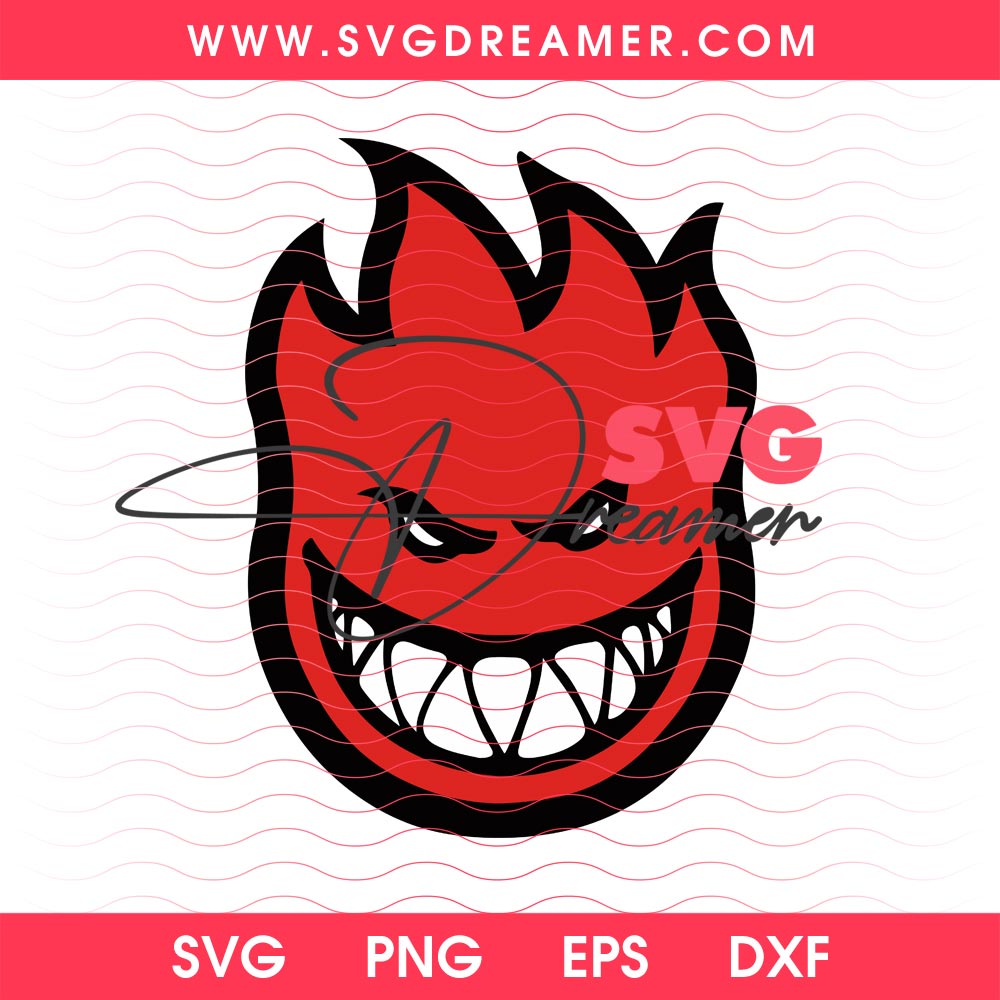 Red Fire Monster with Sharp Teeth SVG PNG 2 Red Fire Monster with Sharp Teeth SVG PNG