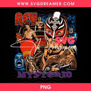 Rey Mysterio PNG Design, Wrestling Fan PNG Halftone