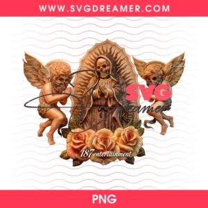 Santa Muerte with Cherub Angels Digital Art 187 Entertainment PNG