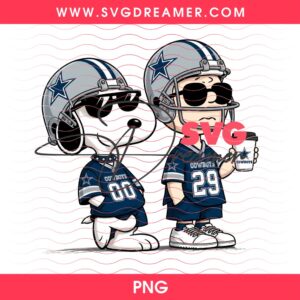 Snoopy And Charlie Brown Dallas Cowboys PNG, NFL Cowboys Team Peanuts Cartoon PNG