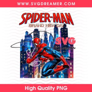 Spiderman Brand New Day Shirt Design PNG, Superhero Spider Man Shirt Design PNG File
