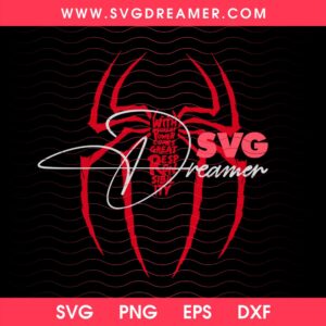 Spiderman Great Responsibility PNG SVG, Superhero Quote Shirt Design SVG PNG, Comic Style Spiderman SVG 2