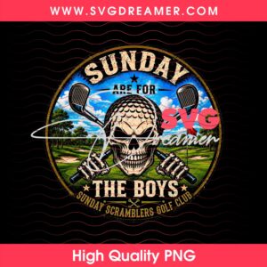Sunday Are for The Boys PNG, Sunday Scramblers Golf Club PNG Halftone 2