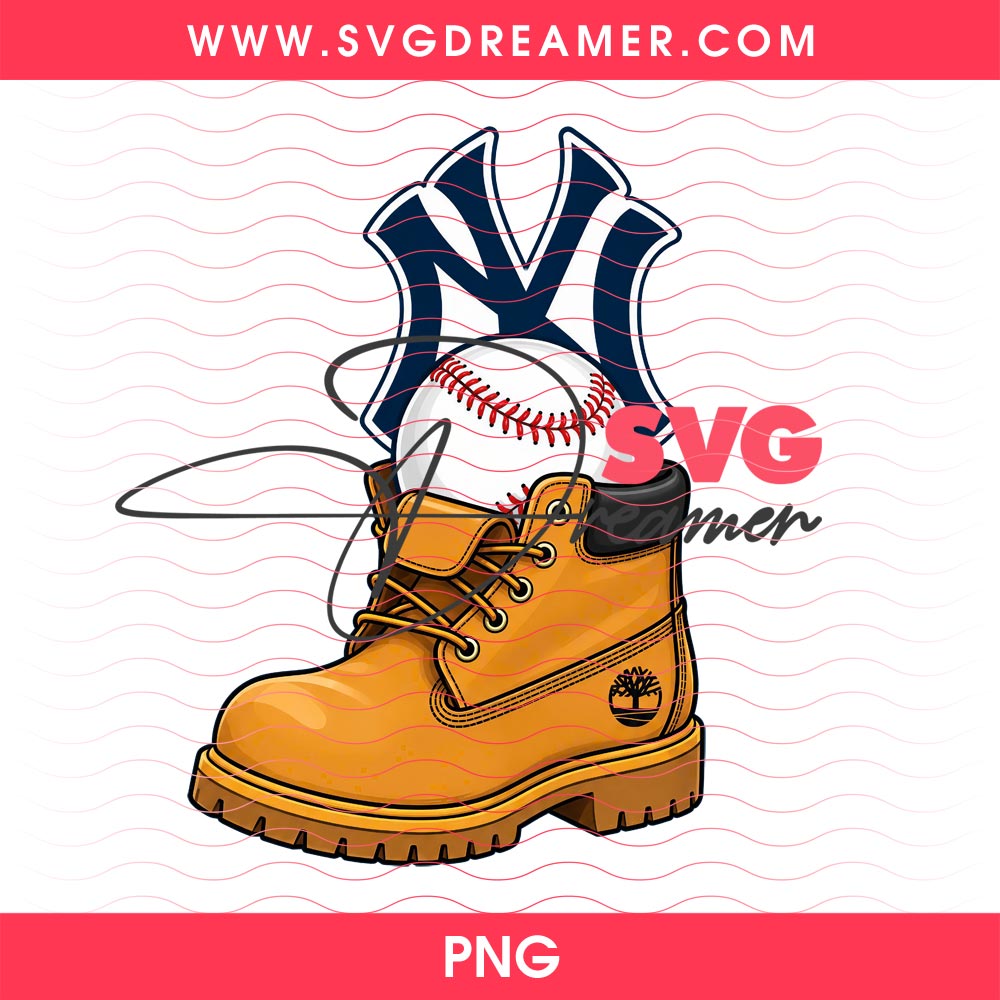 Timberland New York Yankees Baseball Boot PNG Design 10 Timberland New York Yankees Baseball Boot PNG Design