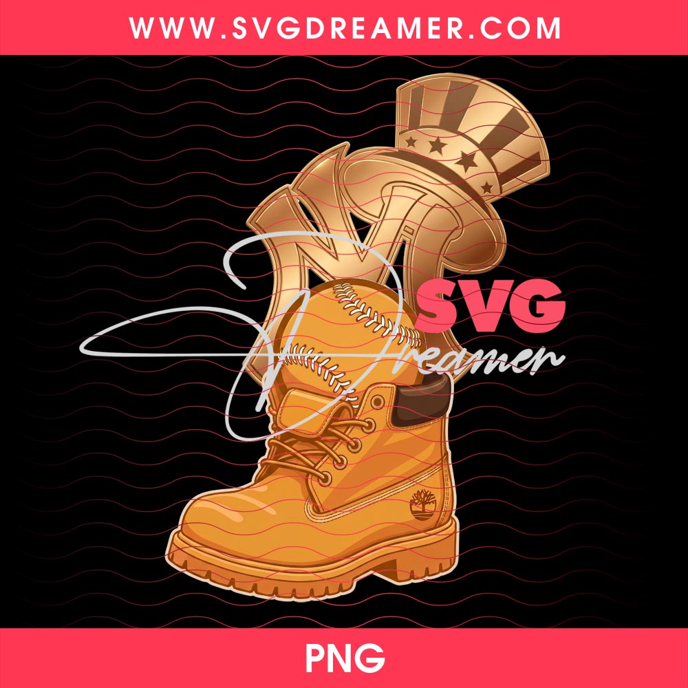 Timberland New York Yankees Baseball Boot PNG Design 2 Timberland New York Yankees Baseball Boot PNG Design 2