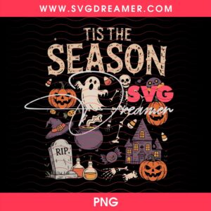 Vintage Halloween Tis The Season Shirt Design PNG, Spooky Skeleton And Pumpkin Graphic PNG 3 Vintage Halloween Tis The Season Shirt Design PNG Spooky Skeleton And Pumpkin Graphic PNG 2