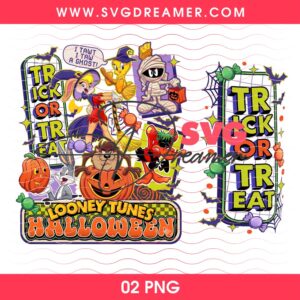Vintage Looney Tunes Horror Mashup PNG, A Looney Tunes Halloween Spooktacular PNG, Trick-or-Treat with Bugs and Friends PNG
