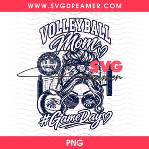 Volleyball Mom Game Day PNG 1