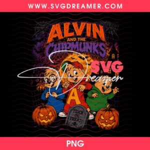 Alvin And Chipmunks Trick Or Treat Halloween Halftone Design PNG
