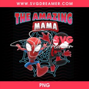 Amazing Mama Spiderman Design PNG 2