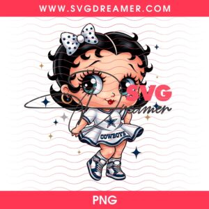 Baby Betty Boop Dallas Cowboys Football PNG