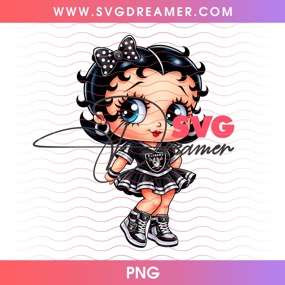 Betty Boop Las Vegas Raiders Football PNG Design 4 Betty Boop Las Vegas Raiders Football PNG Design