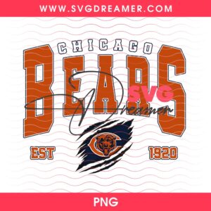 Chicago Bears EST 1920 T-Shirt Design PNG