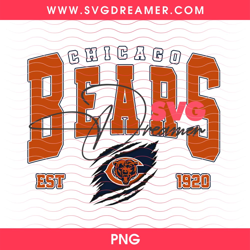 Chicago Bears EST 1920 T-Shirt Design PNG 2 Chicago Bears EST 1920 T-Shirt Design PNG