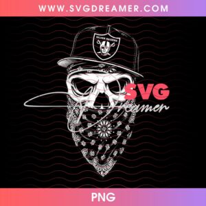 Chicano Silver Raiders Skull PNG 2
