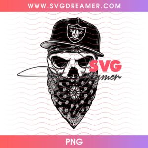 Chicano Silver Raiders Skull PNG