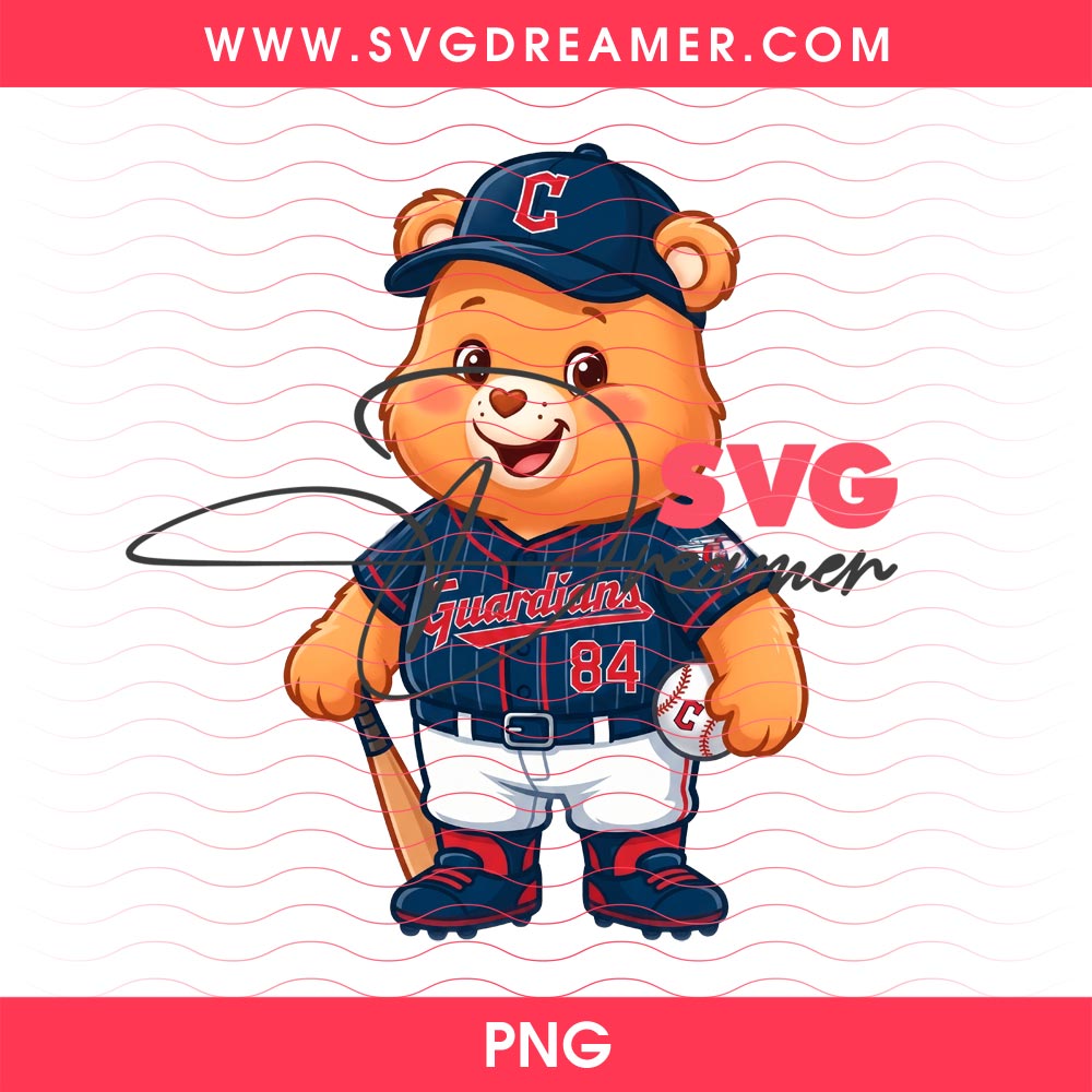Cleveland Guardians Baseball Care Bear PNG, Cartoon MLB Cleveland Guardians PNG Design 2 Cleveland Guardians Baseball Care Bear PNG, Cartoon MLB Cleveland Guardians PNG Design