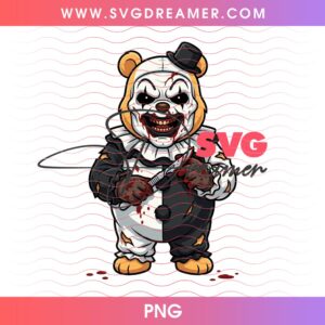 Clown Terriffier Winnie The Pooh Horror Halloween PNG