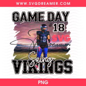 Custom Order Game Day Vikings PNG 2