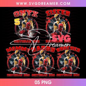 Deadpool And Wolverine Family Birthday Boy PNG Bundle