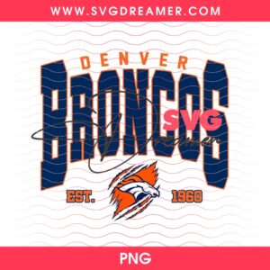 Denver Broncos NFL Football EST 1960 PNG Design
