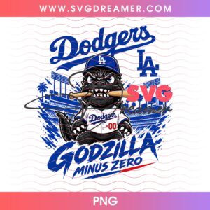 Dodgers Godzilla Minus Zero PNG Design, Los Angeles Dodgers Baseball Champs 2026 PNG