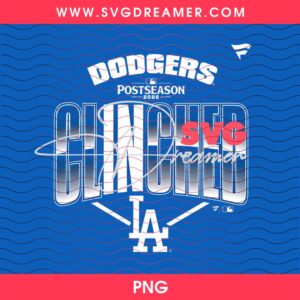 Dodgers Postseason 2026 Clinched PNG, Los Angeles Dodgers Baseball 2026 PNG Shirt Design