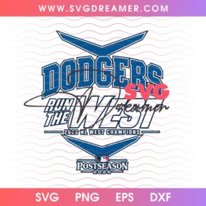 Dodgers Run The West SVG PNG, 2026 NL West Champions SVG PNG, LA Dodgers MLB Postseason 2026 SVG PNG