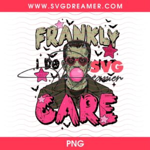Frankly I Don’t Care PNG, Vintage Halloween Horror Characters Shirt Design PNG