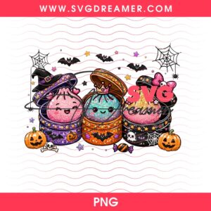 Glitter Kawaii Halloween Dumplings PNG, Spooky Cute Halloween Dim Sum Graphics PNG