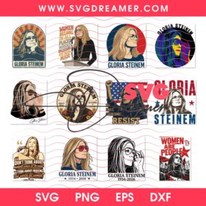 Gloria Steinem SVG PNG, Vintage Feminist Gloria Steinem SVG PNG Bundle