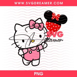 Hello Kitty With Minnie Mouse Balloon