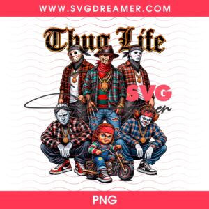 Horror Thug Life Halloween Characters PNG, Chicano Killers Halloween 2026 PNG
