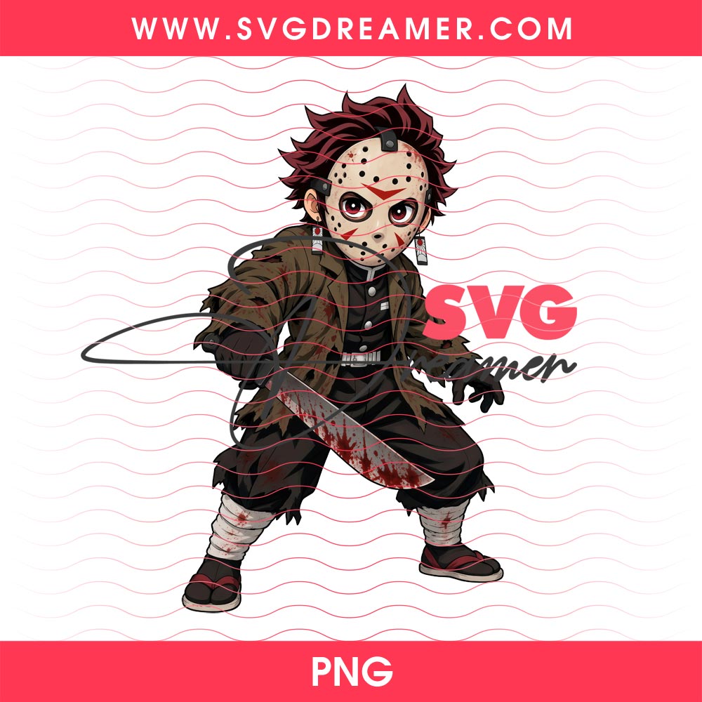 Kamado Tanjiro Wearing Jason Voorhees Mask PNG, Camp Crystal Lake Demon Slayer PNG 2 Kamado Tanjiro Wearing Jason Voorhees Mask PNG, Camp Crystal Lake Demon Slayer PNG