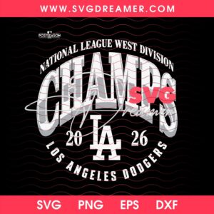 LA Dodgers National League West Division Champs 2026 SVG PNG