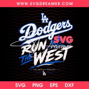 LA Dodgers Run The West 2026 SVG PNG, Vintage Design Los Angeles Baseball 2026 SVG PNG