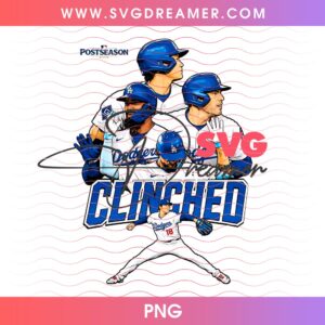 Los Angeles Dodgers Clinched PNG File, Dodgers Team 2026 NL West Champs PNG Design