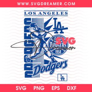 Los Angeles Dodgers EST 1958 SVG PNG Shirt Design, LA Dodgers 2026 Baseball SVG PNG Files 1
