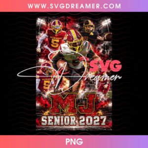 MJ Senior 2027 Colton Yellowjackets Football PNG