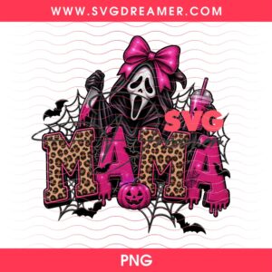 Mama Ghostface Cute Halloween PNG, Halloween Horror Characters Scream PNG, Mama Spooky Vibes PNG